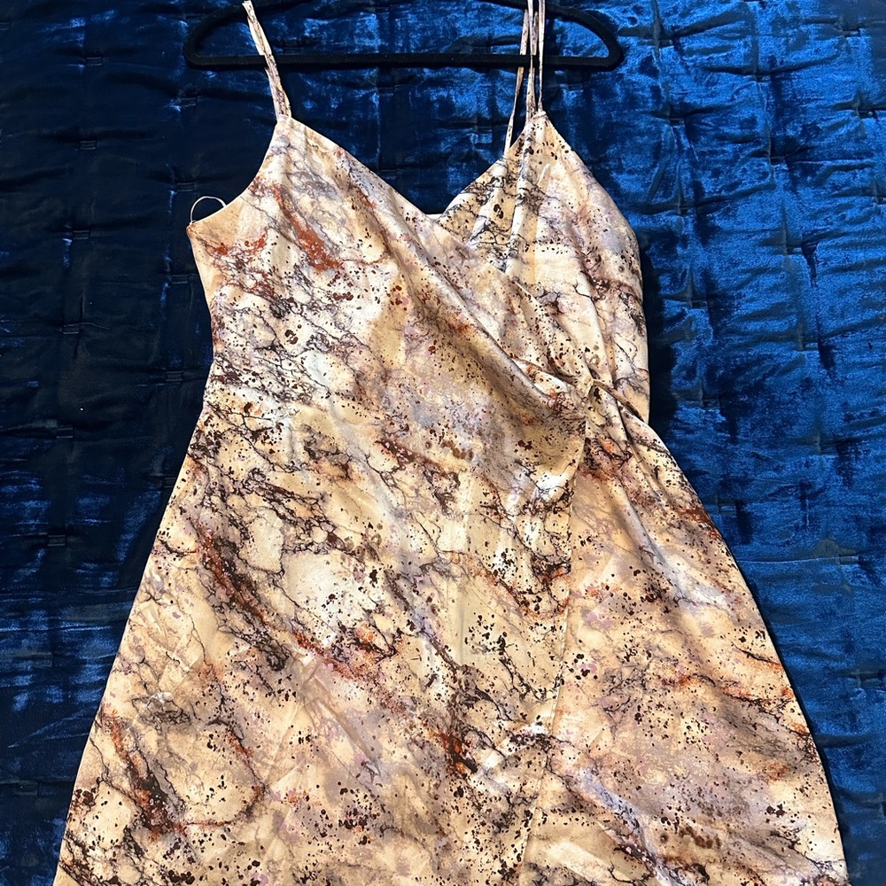 Zara Beige and Brown Patterned Dress